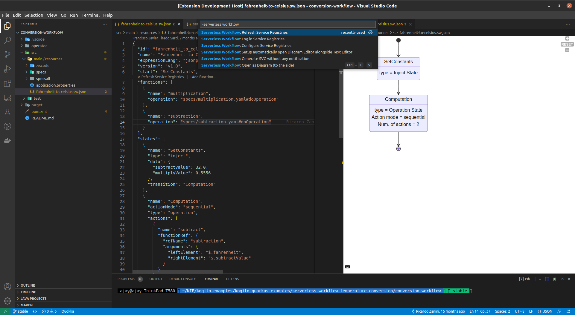 swf editor vscode command palette